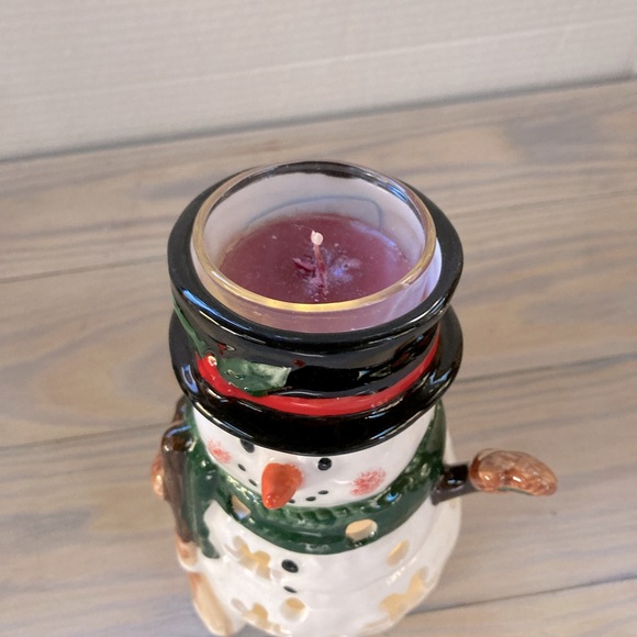YANKEE CANDLE Snowman Tea or Votive Candle Holder 6 inches Tall - Picture 8 of 10